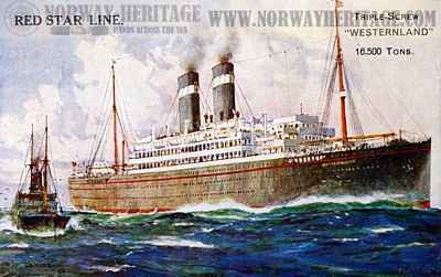 Westernland (2), Red Star Line steamship