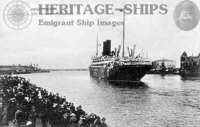 Frederik VIII, Scandinavian America Line steamship departing Copenhagen