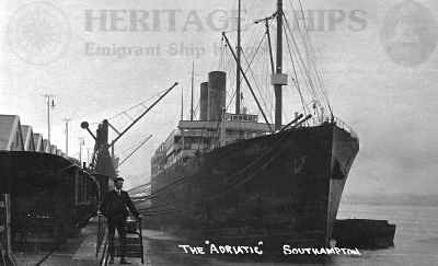 Adriatic (2), White Star Line steamship - at Southampton