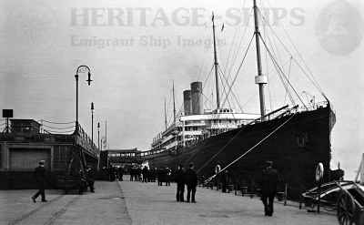 Adriatic (2), White Star Line steamship - at the landing stage Liverpool