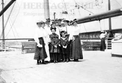 1st. class passengers on deck of the Celtic in 1902.
