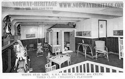 3rd class childrens playroom on the R.M.S. Baltic, Cedric and Celtic