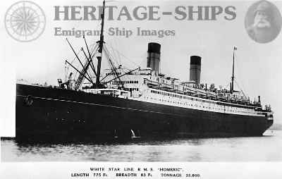 Photo of the Homeric, White Star Line steamship