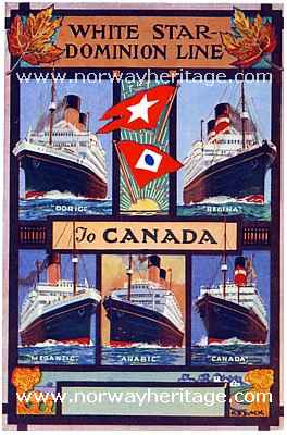 White Star - Dominion Line, service to Canada