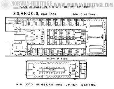 Angelo, Wilson Line steamship cabin plan