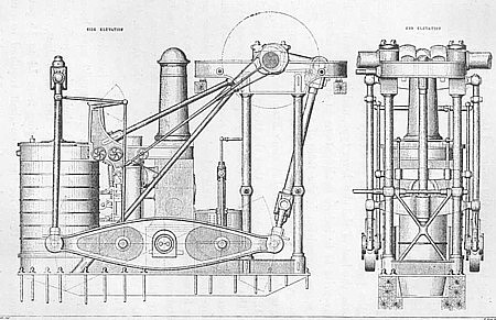 Side-lever type engine