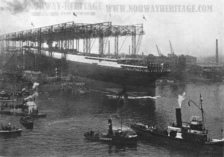 Launch of the Hamburg America Line steamship Imperator (later Berengaria, Cunard) at the Vulcan Shipbuilding Works at Hamburg 1912