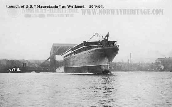 Launching the Cunard liner Mauretania in 1906