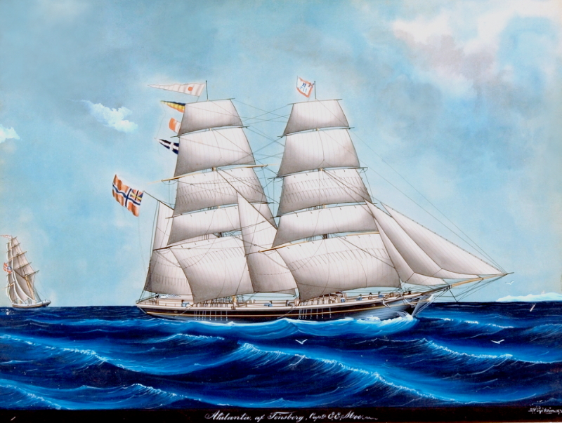 Picture of the Brig Atalanta, Norwegian emigrant ship