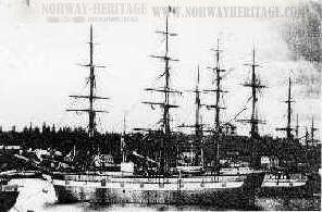 The Norwegian emigrant ship CLAUS HEFTYE (ex USA GEORGE F. PATTON)