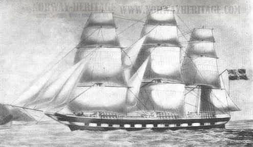 Norwegian emigrant ship Victor Emmanuel