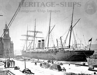 The Allan Line steamship Parisian in Langton dry dock, Liverpool
