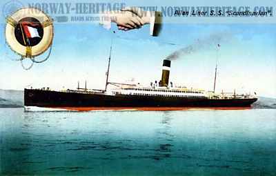 The S/S Romanic in Allan Line colors as the S/S Scandinavian