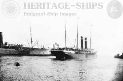 The American Line steamship Philadelphia - departing Southampton