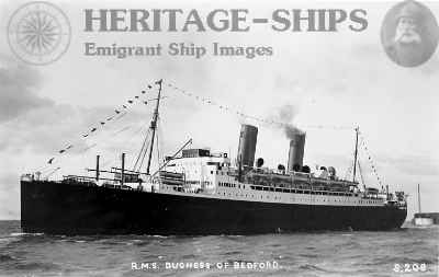 The Canadian Pacific Line steamship Duchess of Bedford
