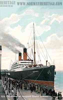 The Cunard Line steamship Carmania at the landing stage, Liverpool