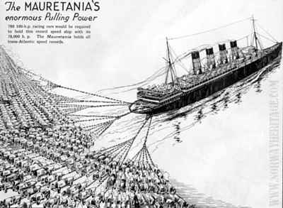 S/S Mauretania's enormous Pulling Power