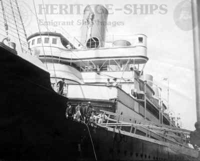 Kaiser Wilhelm der Grosse - Norddeutscher Lloyd steamship, gangway and bridge