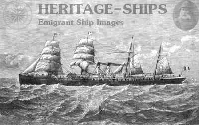 Westernland (1), Red Star Line steamship - pictured in 1883