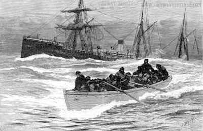 The rescue of the passengers on the sinking Thingvalla Line ship 