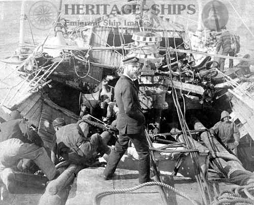 Coptic - Capt Inman Sealby, at Hong Kong Feb. 1898 - White Star steamship (chartered to the Occidental & Oriental Co.)