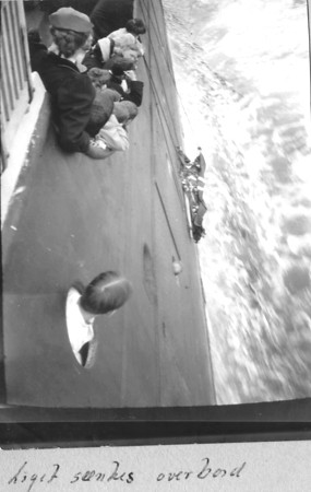 The body is lowered in to the sea