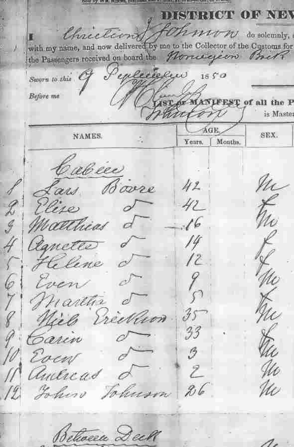 Passenger lists and Emigrant ships from NorwayHeritage