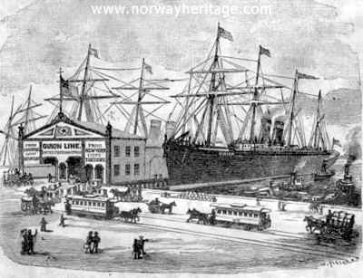 Guion Line dock with the steamship Alaska