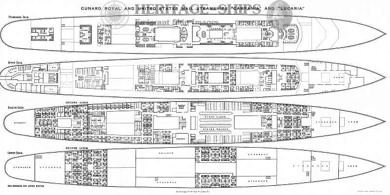 Campania and Lucania - deck plans