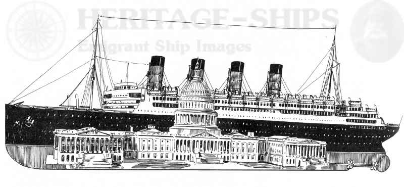 Aquitania – The Cunard oceanliner Aquitania compared in size to the…