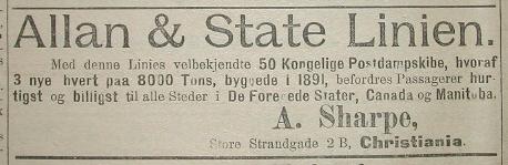 Allan & State Linien 1893 - A. Sharpe