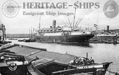 Hamburg America Line steamship Konig Wilhelm II - at Hamburg
