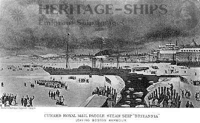 Cunard Line steamships Britannia - leaving Boston harbor