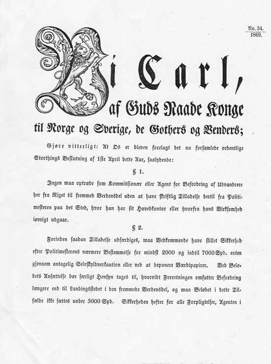 Norwegian passenger act - 1869 – Page 2