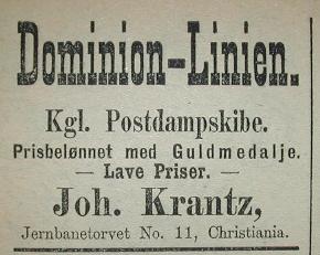1888 Dominion Linien - Joh. Krantz