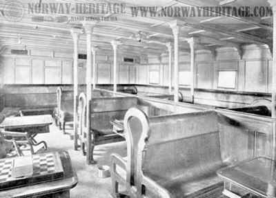 St Louis - St Paul – Second cabin smoking room on the American Line steamships…