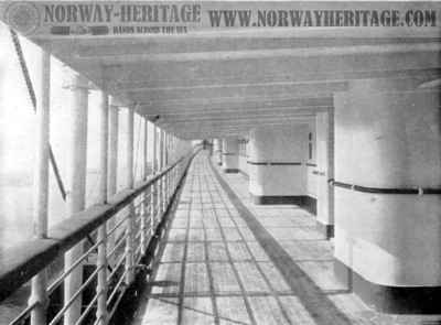 St Louis - St Paul – The promenade deck on the American Line steamships St Louis…