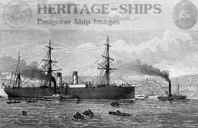 Amerique – French Line steamship built 1864 at St. Nazaire. Here seen…