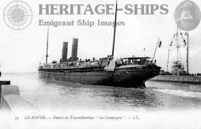 French Line (C.G.T.) steamship La Champagne - post 1896