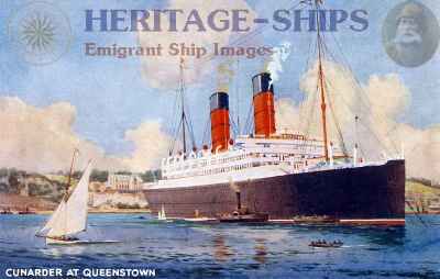 Cunarder at Queenstown (Cobh)