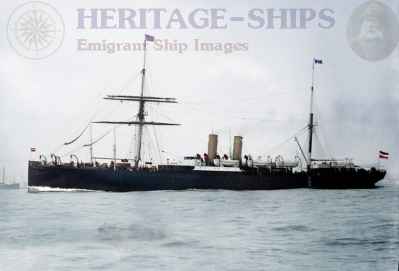 Wieland post 1882 - Hamburg America Line steamship