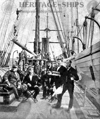 Pommerania, Hamburg America Line steamship - deck scene