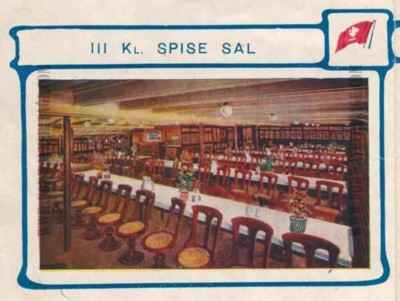 Aquitania - 3rd class dining saloon