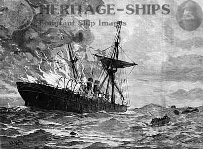 City of Montral - Inman Line steamship at fire