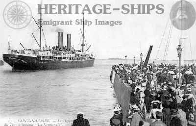 La Normandie - departing with emigrants