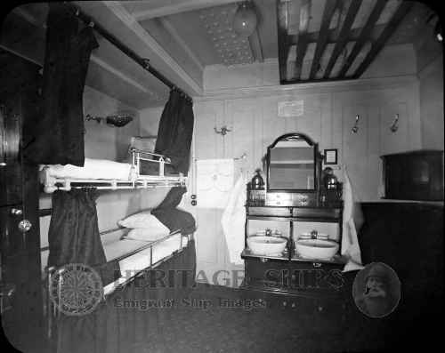 This image shows the second-class accommodation on the Cunard Line steamship Lucania (and possibly Campania)