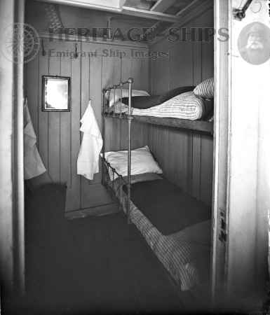 Lucania/Campania – Third-Class (Steerage) Accommodation — likely the Sick Bay or one of the single women's accommodations mentioned.