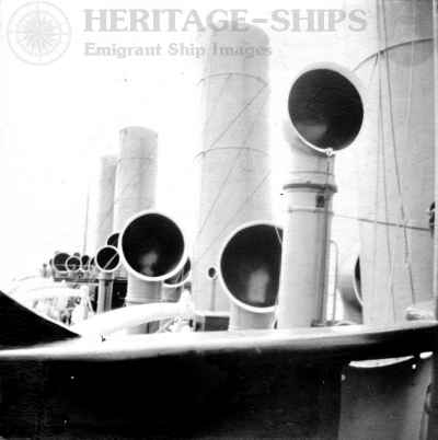 Kaiser Wilhelm der Grosse - funnels and ventilators