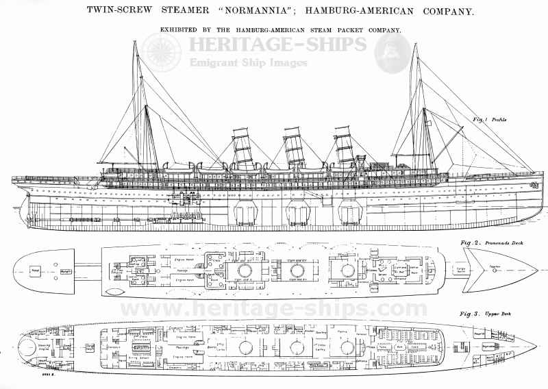 Normannia (2) - deck plan and profile