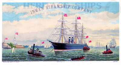 Inman Line advertising card